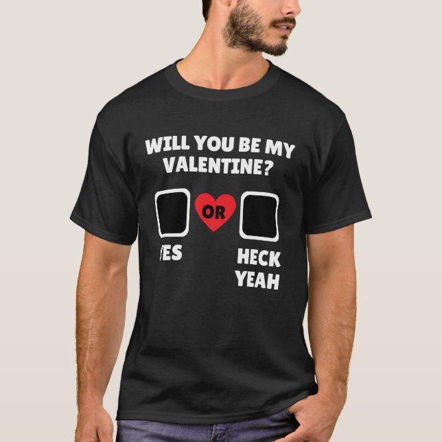 T-shirt Serez-vous ma valentine oui oui oui oui oui (Devant)