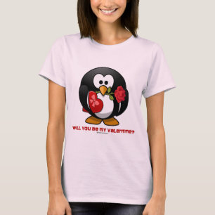 T-shirt Serez-vous mon Valentine ? (Coeur de Linux Tux