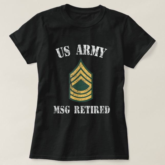 T-shirt Sergent-chef de l'armée à la retraite Vétéran mili (Design devant)