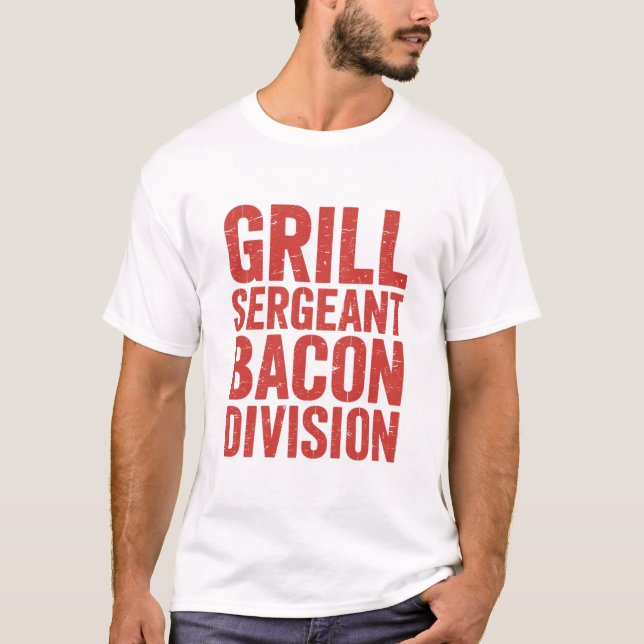 T-shirt Sergent-grill Division Bacon Amuseur de viande bar (Devant)