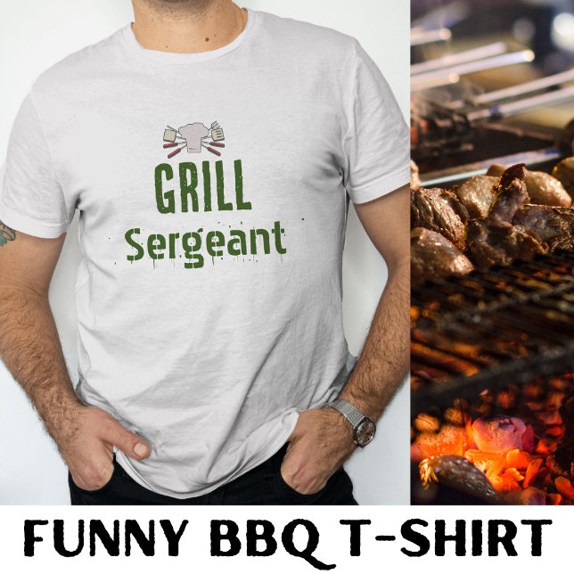 T-shirt Sergent-grill Funny Bbq Nouveauté masculine (Créateur téléchargé)