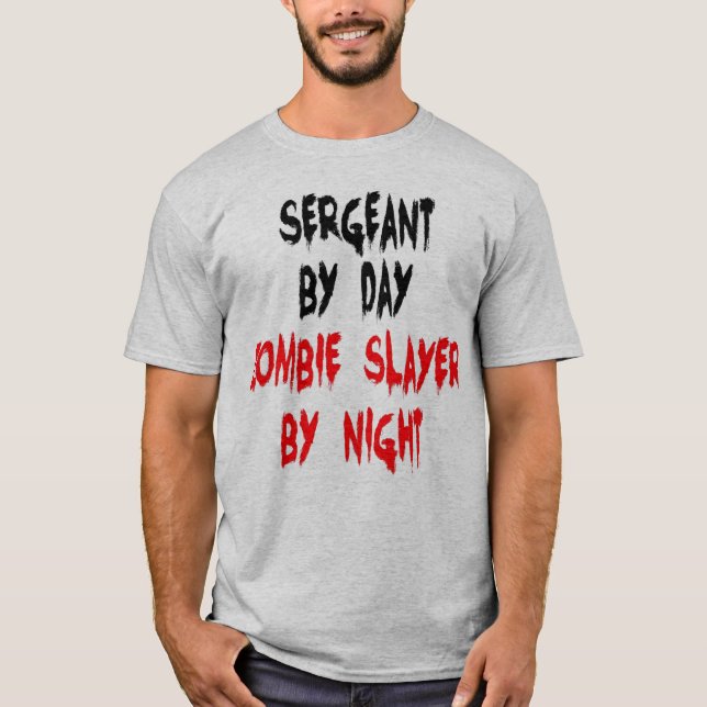 T-shirt Sergent Zombie Joke (Devant)