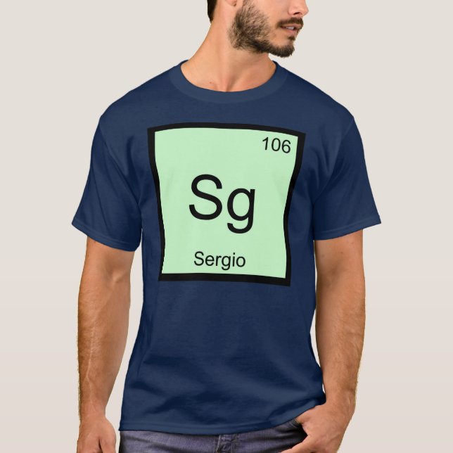 T-shirt Sergio Name Chemistry, Élément Tableau périodique (Devant)