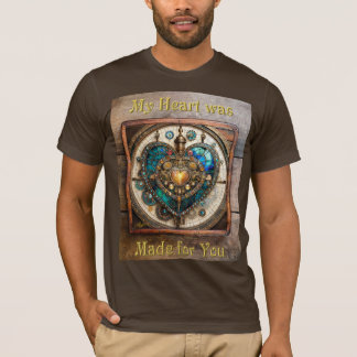 T-shirt Série Coeur en verre doré Steampunk Steampunk