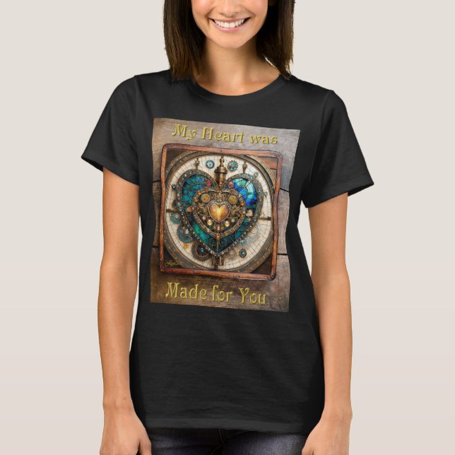 T-shirt Série Coeur en verre doré Steampunk Steampunk (Devant)
