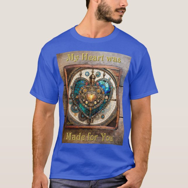 T-shirt Série Coeur en verre doré Steampunk Steampunk (Devant)