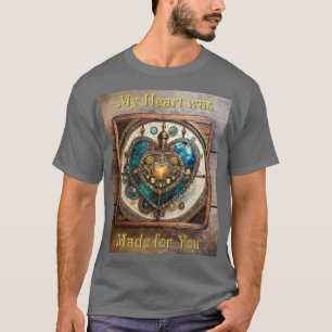 T-shirt Série Coeur en verre doré Steampunk Steampunk