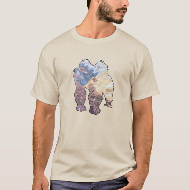 T-SHIRT SÉRIE DE PEINTURE - FEU DE SINGE BLEU (Devant)