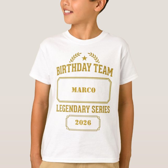 T-shirt Série Légendaire Personnalisée Or Anniversaire (Devant)