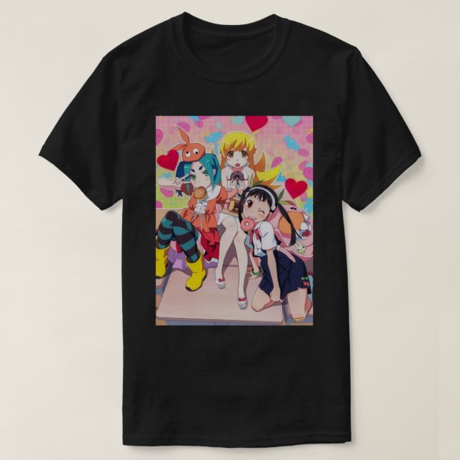 T-shirt Série Monogatari - Shinobu, Otsugi _amp_ Mayoi (Design devant)