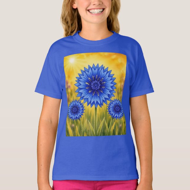 T-shirt Série Radiant Petal – Bleuet (Devant)