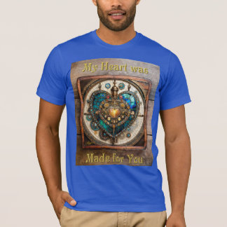 T-shirt Série Steampunk Cœur de Verre Teinté Doré
