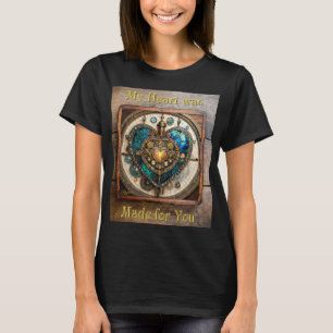 T-shirt Série Steampunk Cœur de Verre Teinté Doré
