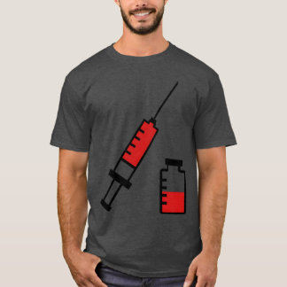T-shirt seringue de médecin perfusion médicament hôpital f