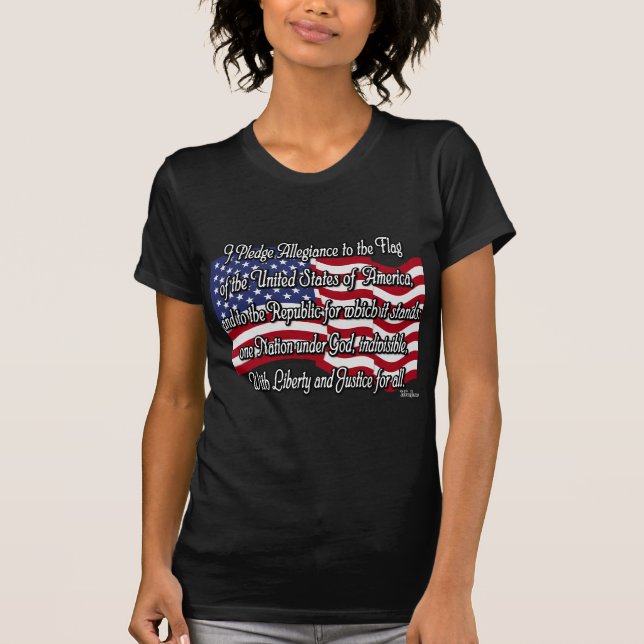 T-shirt Serment d'allégeance avec drapeau américain (Devant)