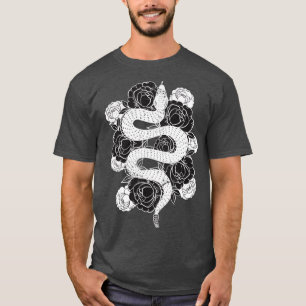 T-shirt Serpent à fleurs rose