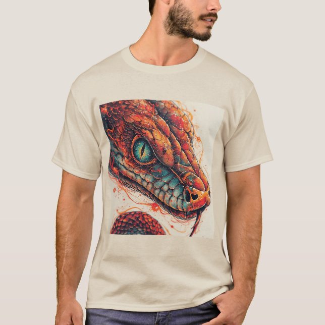 T-shirt Serpent ardent à l'énergie dynamique (Devant)