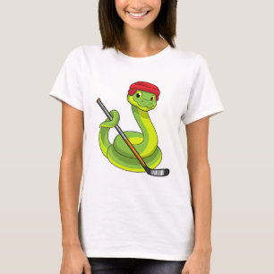 T-shirt Serpent au hockey sur glace avec bâton de hockey s