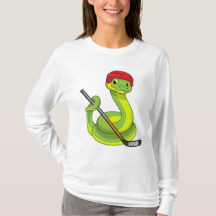 T-shirt Serpent au hockey sur glace avec bâton de hockey s