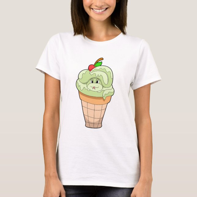 T-shirt Serpent avec cône crème glacée & cerise (Devant)