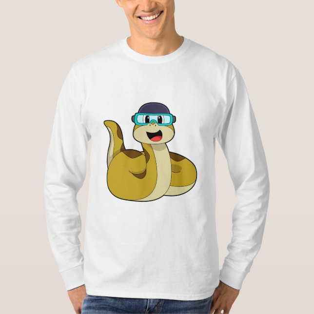 T-shirt Serpent avec lunettes de natation (Devant)