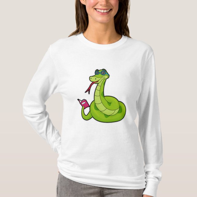T-shirt Serpent avec lunettes de soleil & Réserver (Devant)