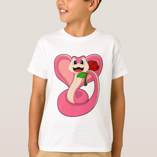 T-shirt Serpent avec Rose (Devant)