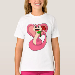 T-shirt Serpent avec Rose