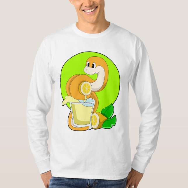 T-shirt Serpent avec verre de jus de citron (Devant)