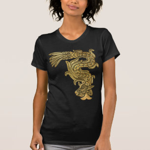 T-shirt Serpent aztèque d'or