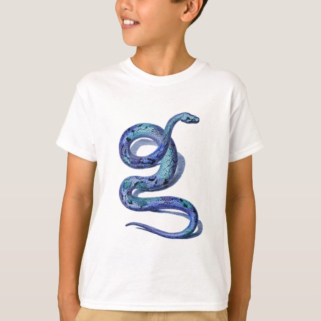 T-shirt Serpent bleu enroulé (Devant)