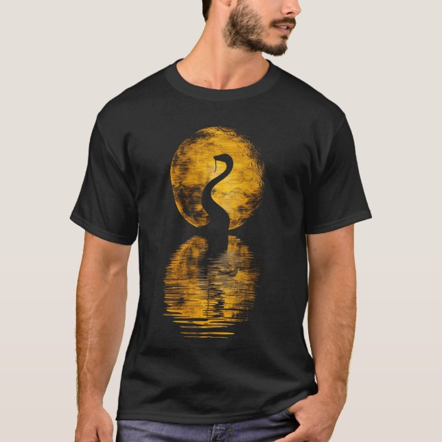 T-shirt Serpent Cobra Reptile Serpent Lune Reflet Silhou (Devant)