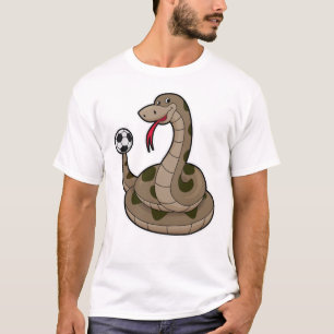 T-shirt Serpent comme joueur de football avec balle de foo