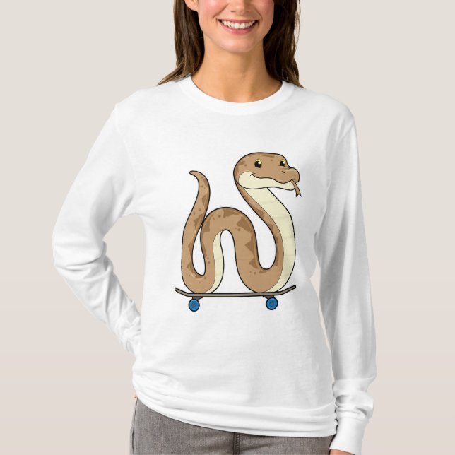 T-shirt Serpent comme patineur avec skateboard (Devant)