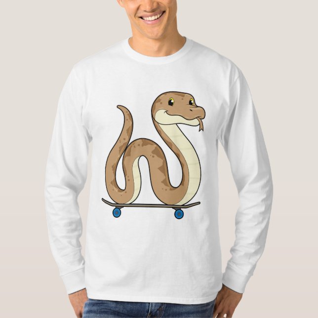 T-shirt Serpent comme patineur avec skateboard (Devant)