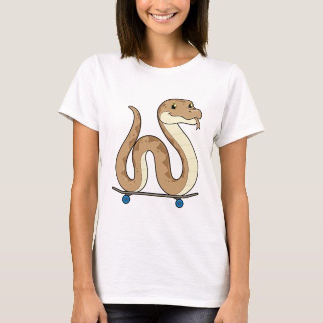 T-shirt Serpent comme patineur avec skateboard (Devant)