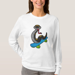 T-shirt Serpent comme patineur avec skateboard