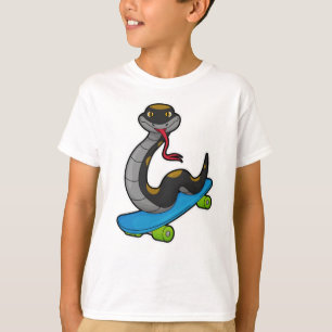 T-shirt Serpent comme patineur avec skateboard