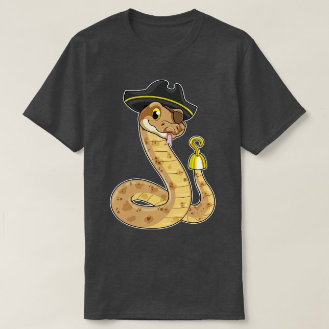 T-shirt Serpent comme Pirate Hoche main Eye patch (Design devant)
