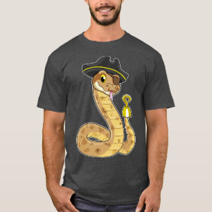 T-shirt Serpent comme Pirate Hoche main Eye patch