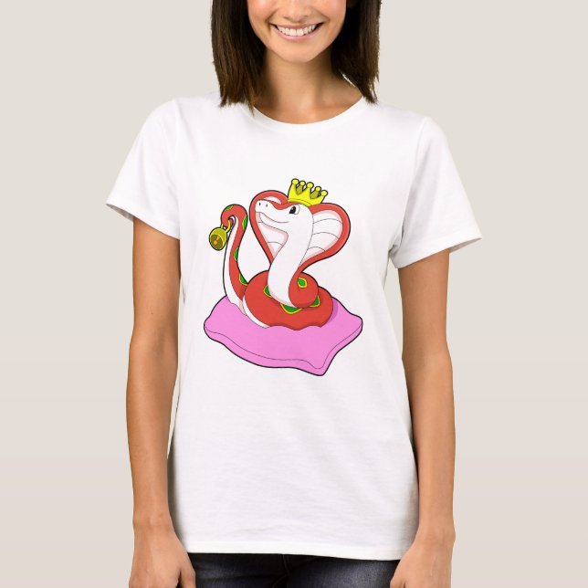 T-shirt Serpent comme roi avec Couronne (Devant)