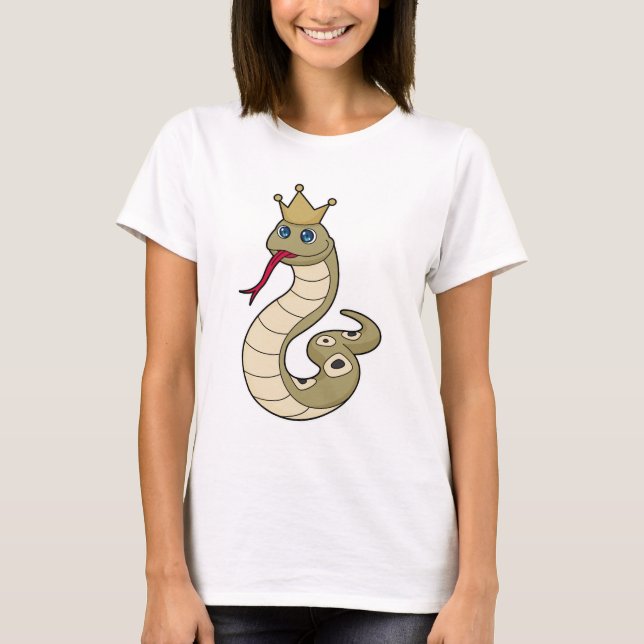 T-shirt Serpent comme roi avec Couronne (Devant)