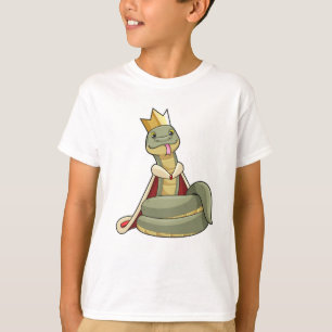 T-shirt Serpent comme roi avec Couronne