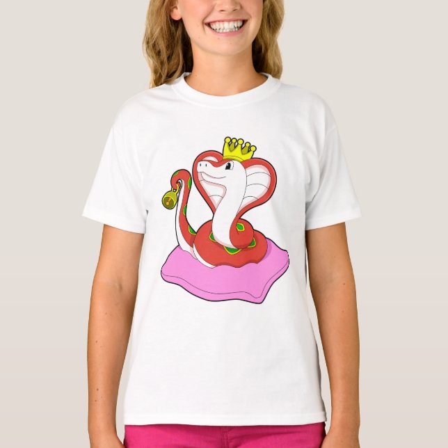 T-shirt Serpent comme roi avec Couronne (Devant)