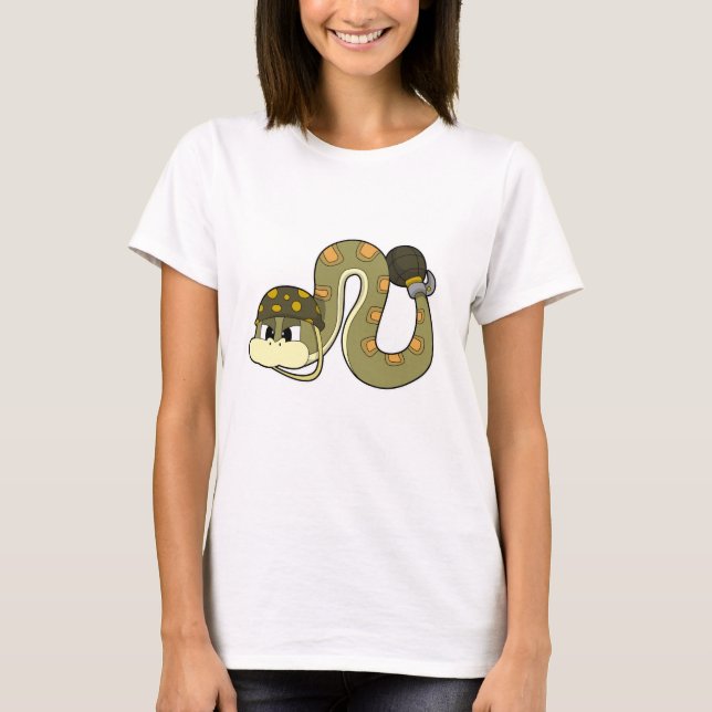 T-shirt Serpent comme soldat avec arme (Devant)
