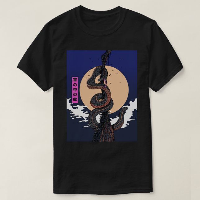 T-shirt Serpent dans l'Herbe (Design devant)