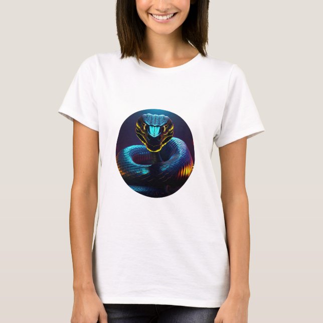 T-shirt Serpent De Cobra Noir Dans Votre Visage (Devant)