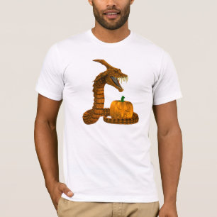 T-shirt Serpent D'Effroi Protégeant Un Citrouille