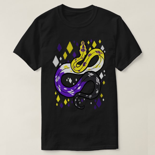 T-shirt Serpent d'indicateur non binaire (Design devant)