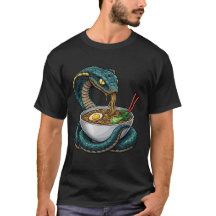 Serpent Drôle Mangeant des Nouilles Ramen Nourritu